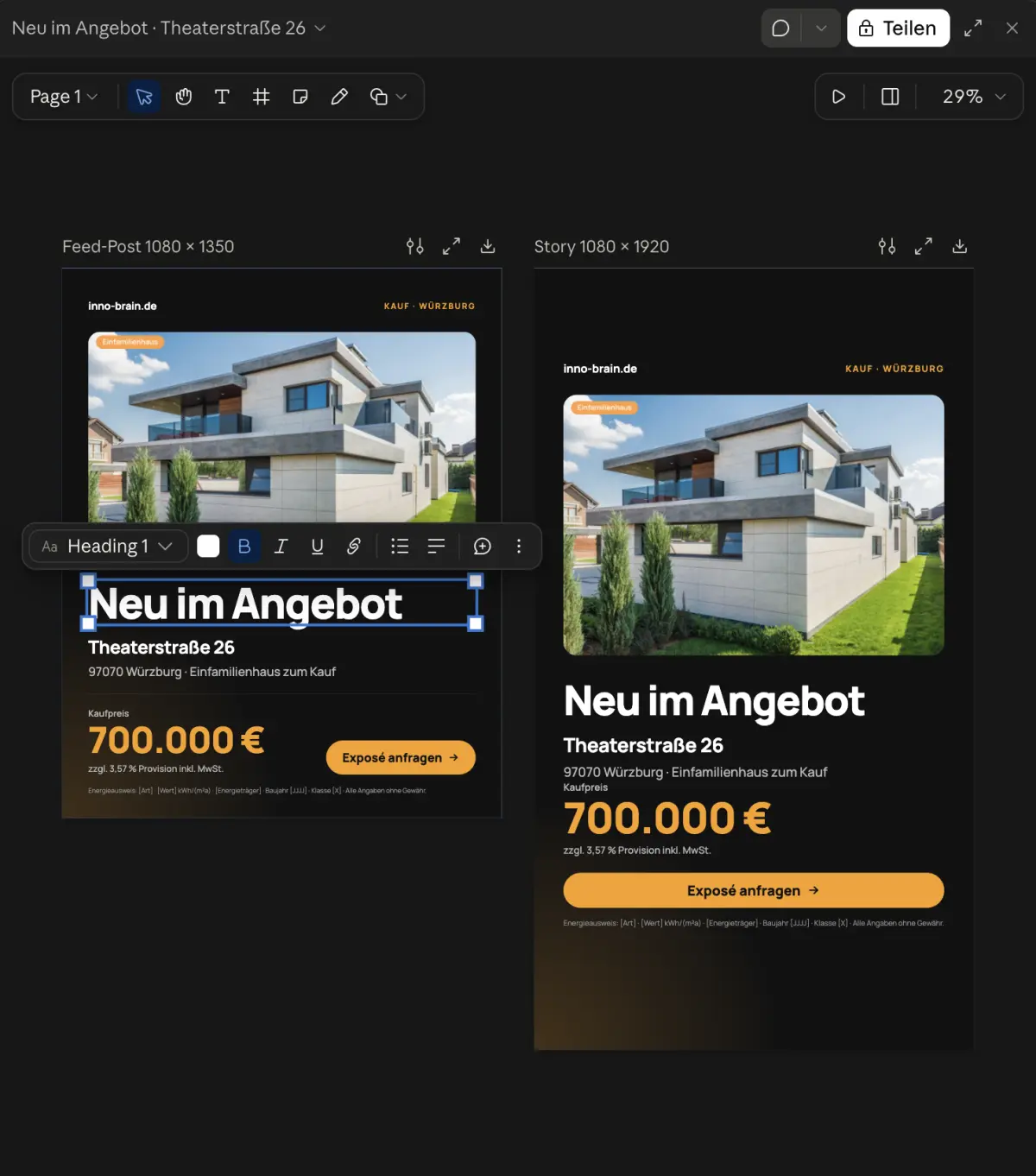 Screenshot Claude Design Editor Bilder bearbeiten