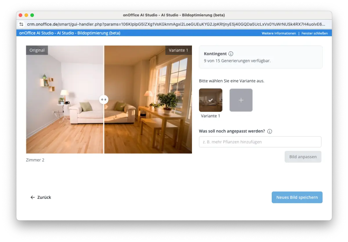 AI-Bildoptimierung direkt in onOffice