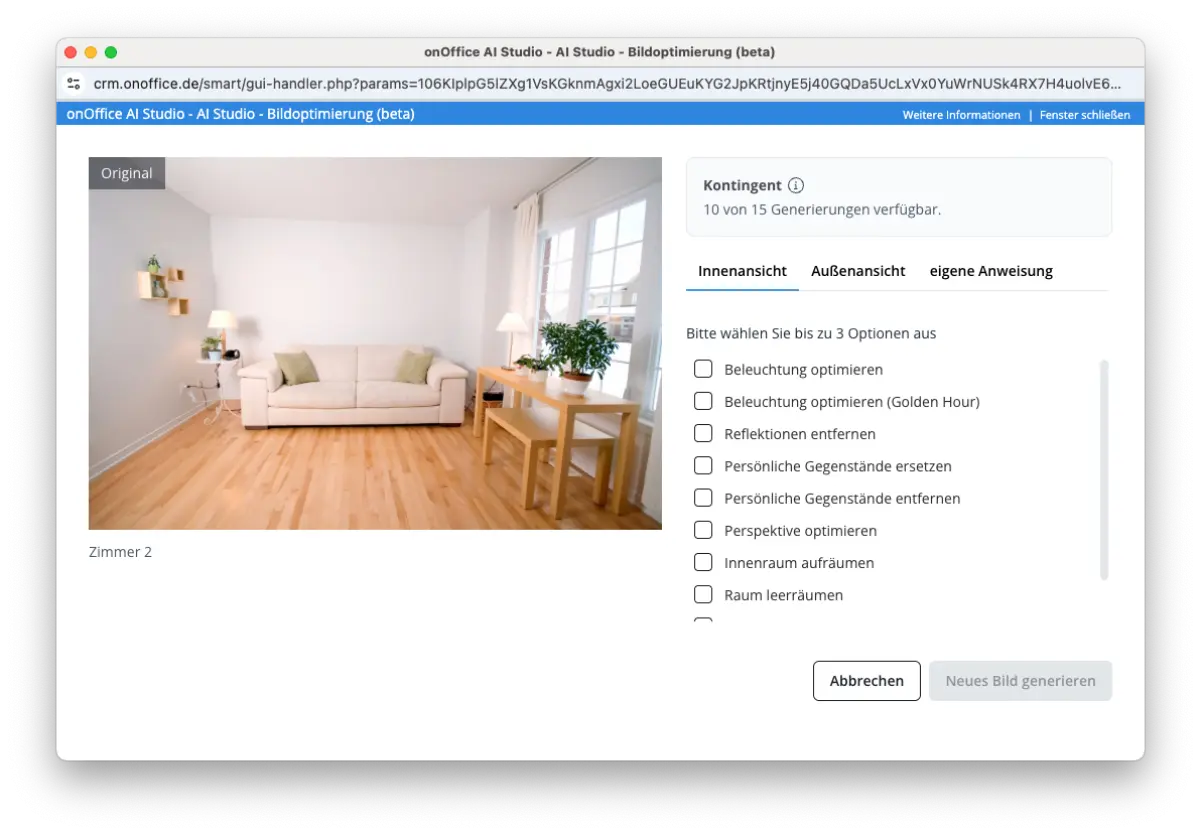 AI-Bildoptimierung direkt in onOffice