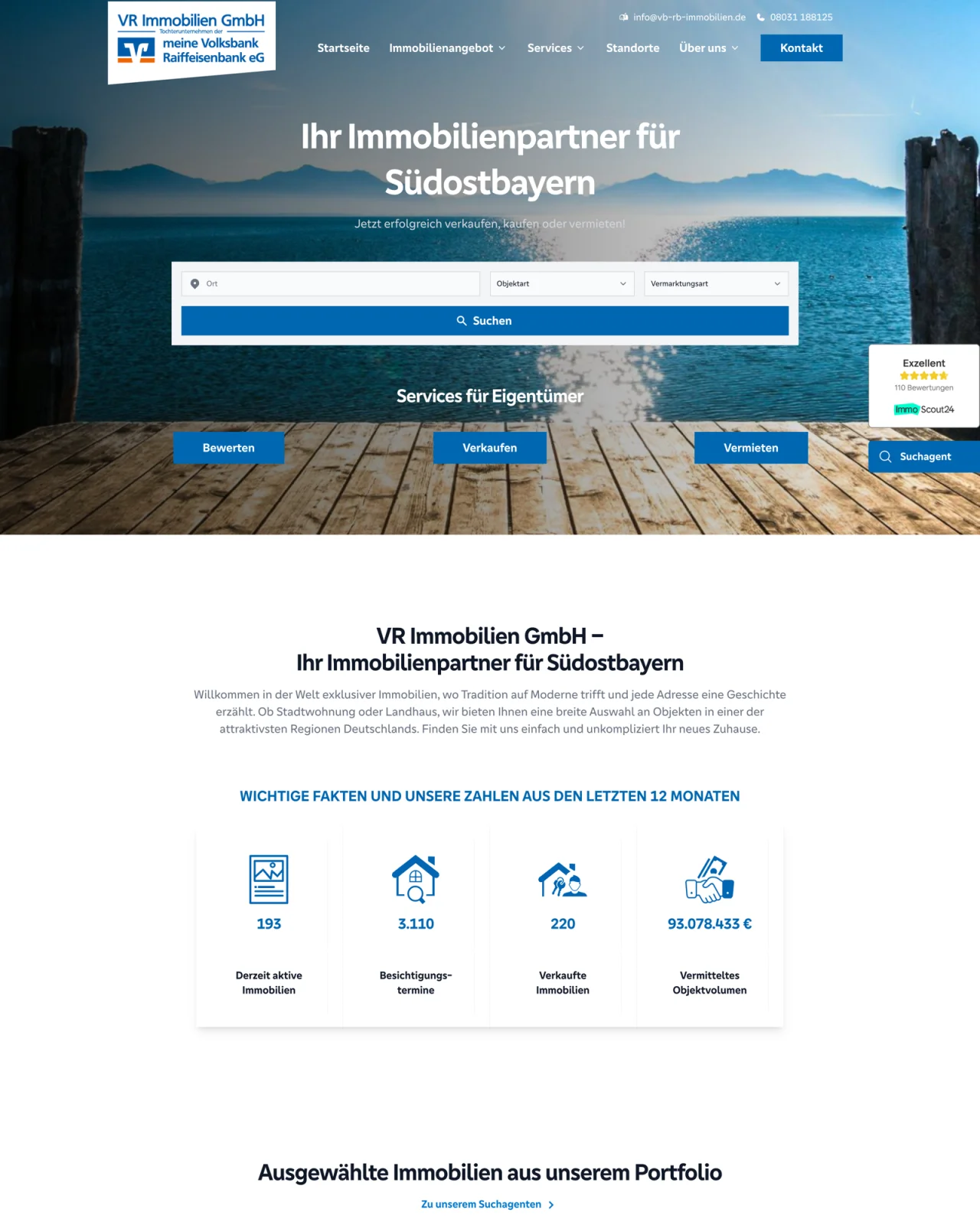 Volkbank Rosenheim Webseite Screenshot Desktop
